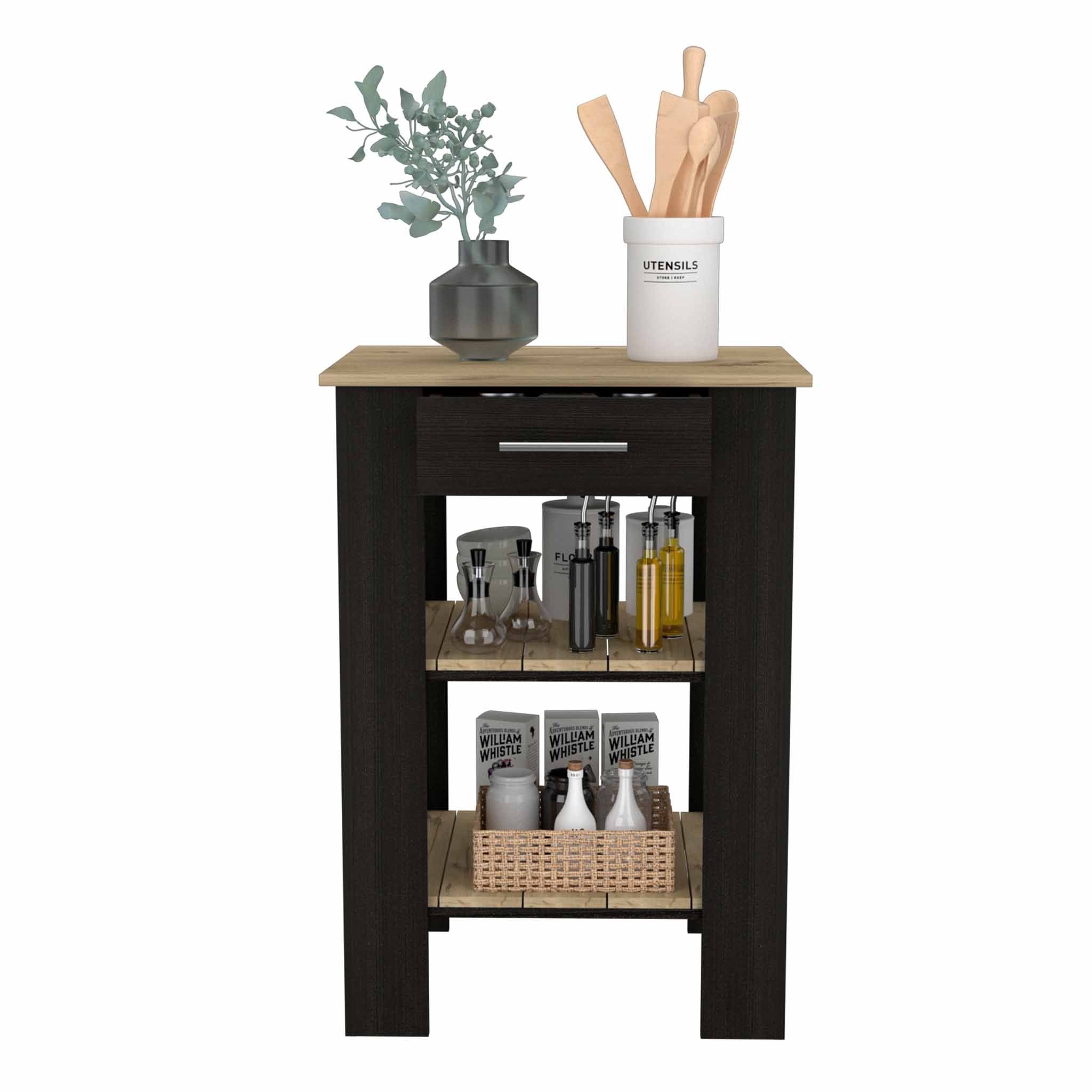 Kitchen Island Depot Black Light Oak